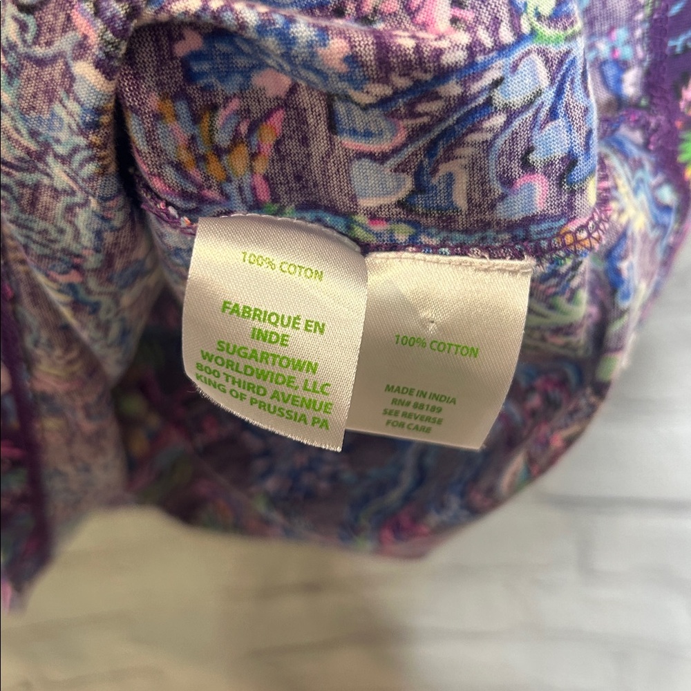 Lilly Pulitzer Dark Purple Floral V-Neck Tiered Dress Size Small - Picture 8 of 13